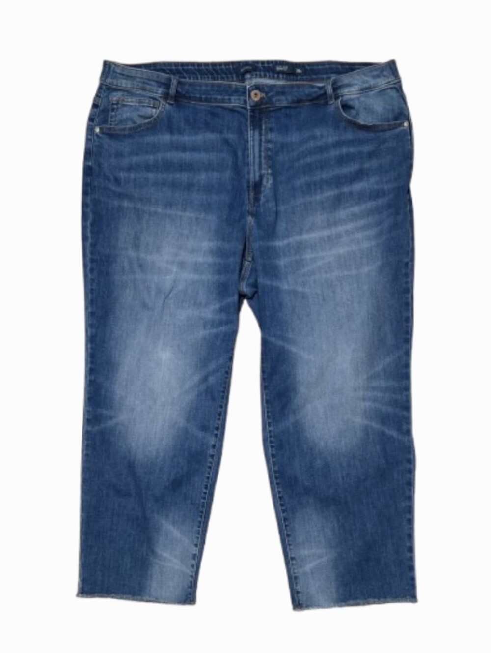 J.Jill Denim 26W High Rise Straight Leg Crop Jeans Raw Hem Stretch Plus Size No